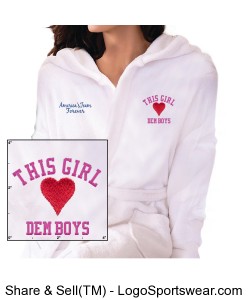 "This Girl "Heart" Dem Boys" Hooded Coral Fleece Robe Design Zoom